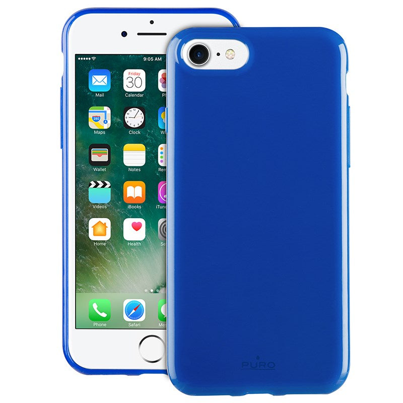 PURO Sunny Kit - Case set voor iPhone SE (2022/2020) / 8/7 + opvouwbare zonnebril (blauw)