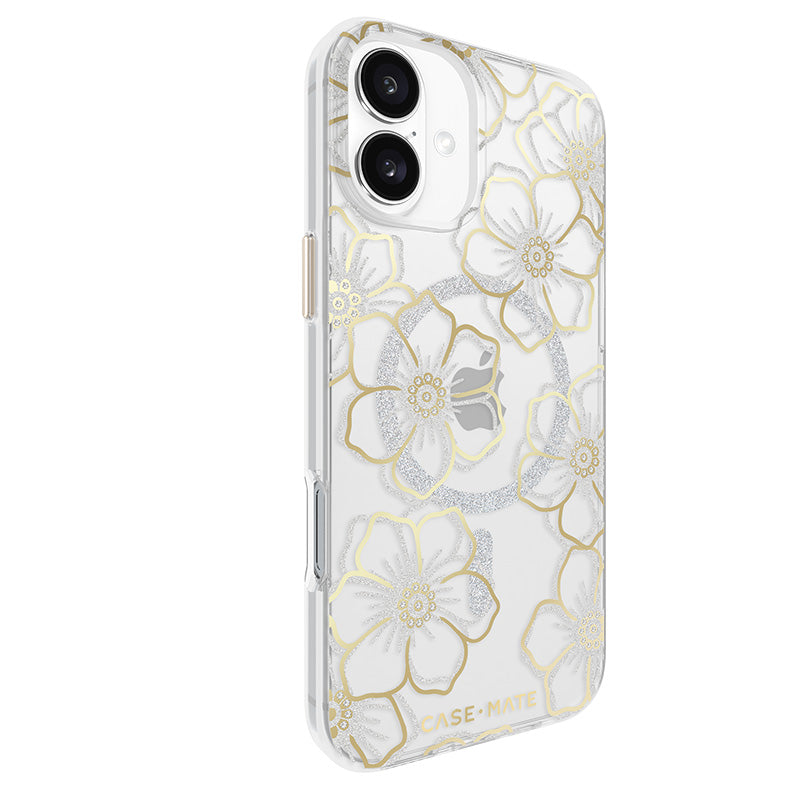 Case-Mate Floral Gems MagSafe - Hoesje voor iPhone 16 Plus (Goud)