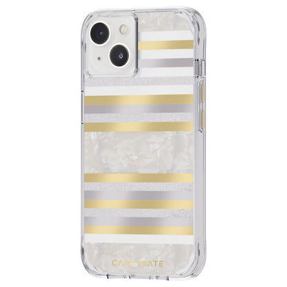 Case-Mate Pearl Stripes MagSafe - Mit Perlmutt verzierte Hülle für iPhone 14 / iPhone 13 (Pearl Stripes)