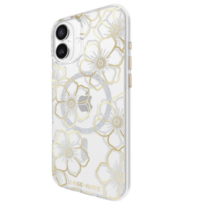 Case-Mate Floral Gems MagSafe - Hülle für iPhone 16 Plus (Gold)