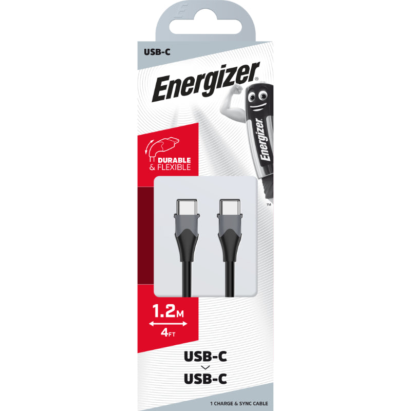 Energizer Classic - USB-C naar USB-C verbindingskabel 1,2m (zwart)