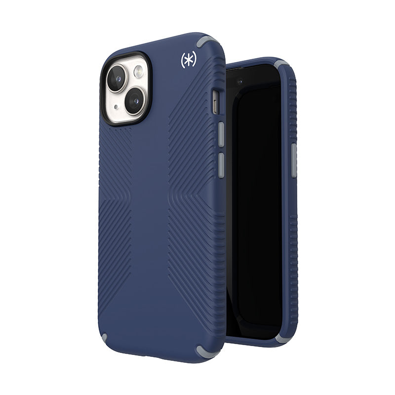 Speck Presidio2 Grip - Case for iPhone 15 / iPhone 14 / iPhone 13 (Coastal Blue / Dustgrey / White)