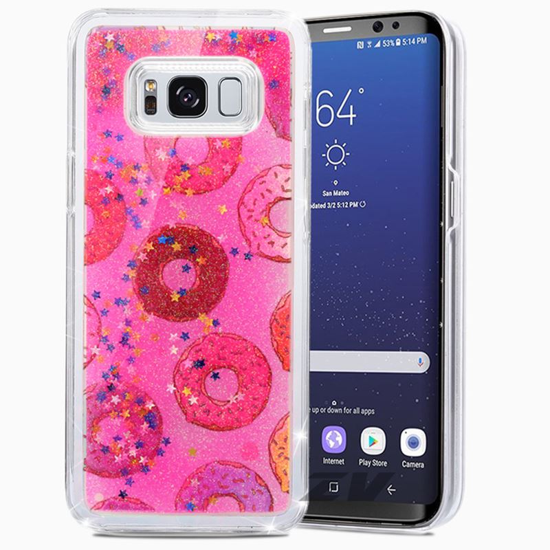 Zizo Liquid Glitter Star-hoesje voor Samsung Galaxy S8+ (Donuts)