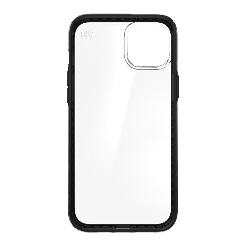 Speck Presidio Perfect-Clear met Impact-geometrie - hoesje voor iPhone 15 Plus / 14 Plus met MICROBAN-coating (helder / zwart)