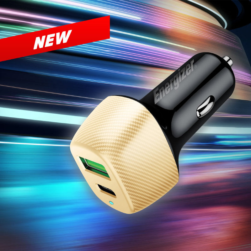 Energizer Ultimate - USB-C &amp; USB-A 38W PD + QC3.0 Autoladegerät (Gold / Schwarz)