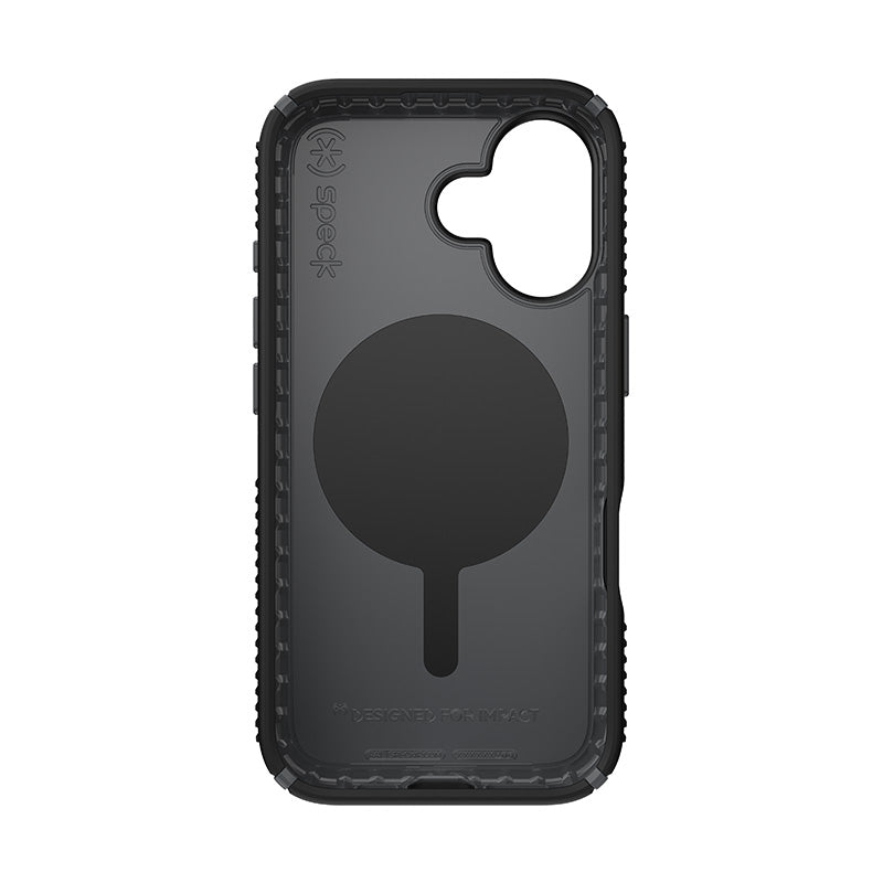 Speck Presidio2 Grip ClickLock &amp; MagSafe - Hoesje voor iPhone 16 (Zwart / Leigrijs / Wit)