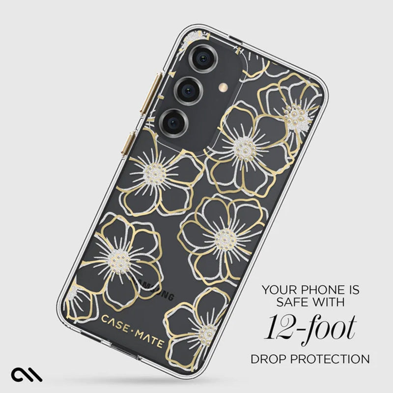 Case-Mate Floral Gems - Hülle für Samsung Galaxy S24 (Gold)