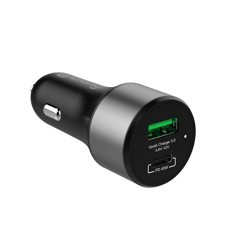 Crong Power Car Charger 63W - USB-C PD 45W car charger + USB QC 3.0 18W (black)