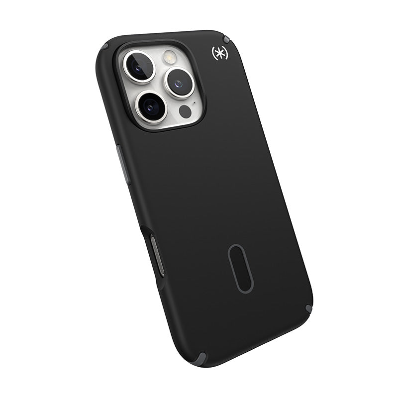 Speck Presidio2 Pro ClickLock &amp; MagSafe - Hoesje voor iPhone 16 Pro (Zwart / Leigrijs / Wit)