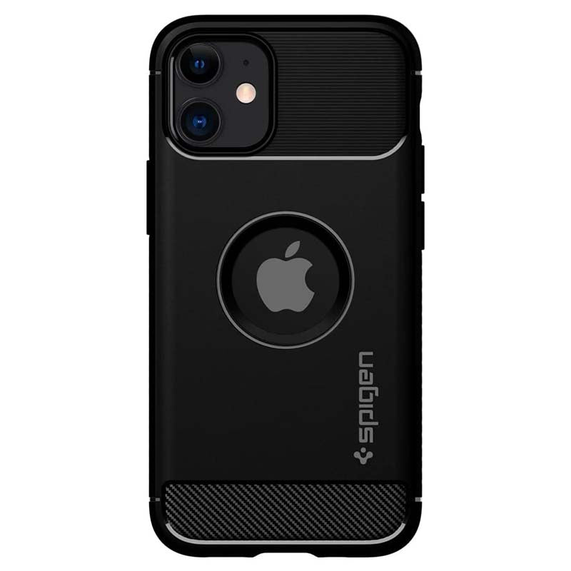 Spigen Rugged Armor - hoesje voor iPhone 12 / iPhone 12 Pro hoesje (zwart)