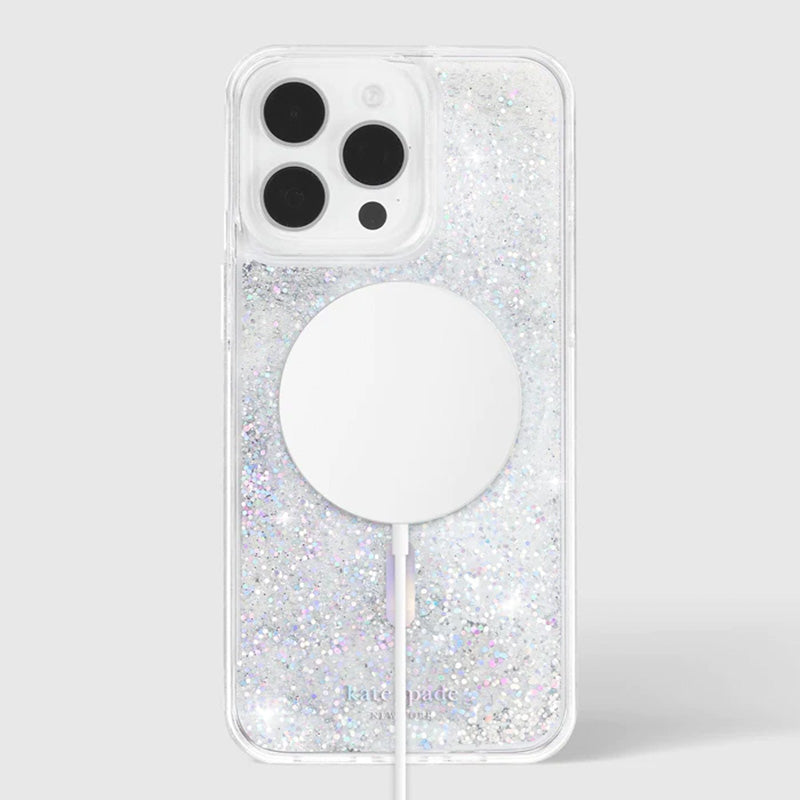 Kate Spade New York Liquid Glitter MagSafe - iPhone 15 Pro hoesje (opaal iriserend)