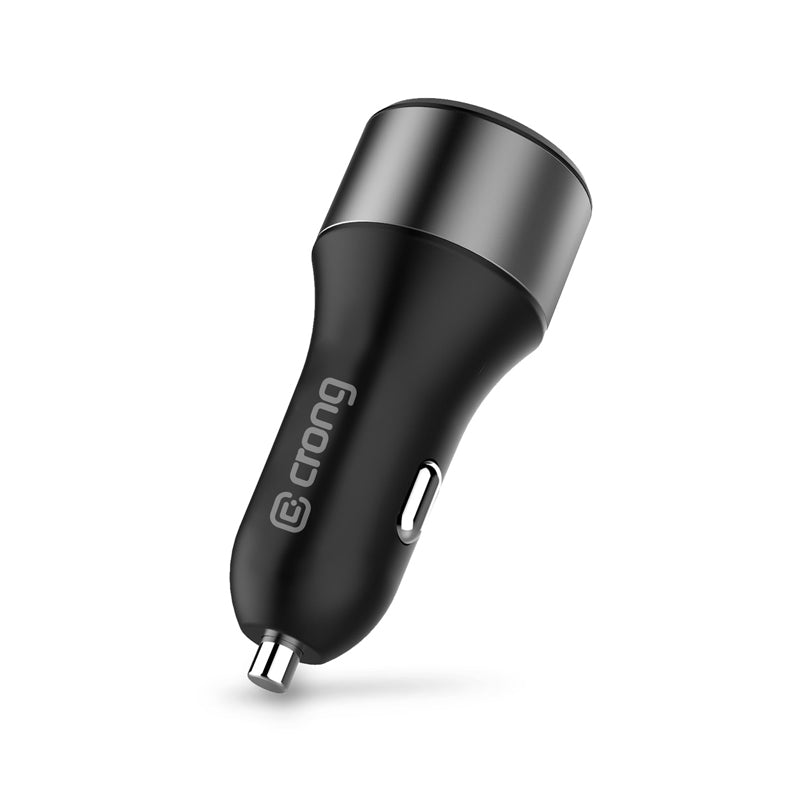 Crong Power Car Charger 63W - USB-C PD 45W car charger + USB QC 3.0 18W (black)