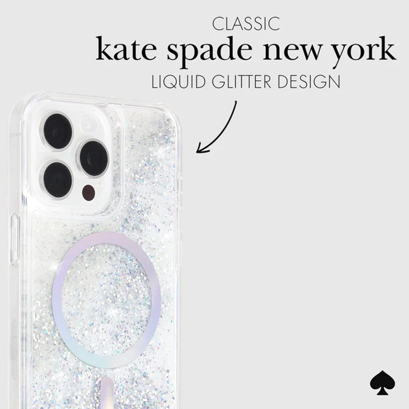 Kate Spade New York Liquid Glitter MagSafe - iPhone 15 Pro hoesje (opaal iriserend)