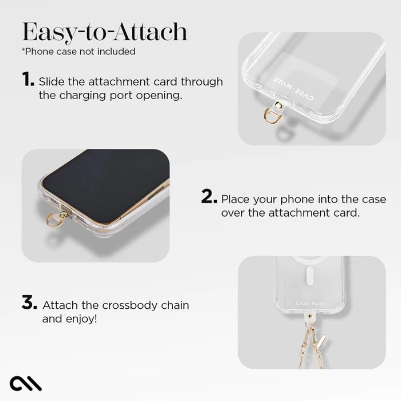 Case-Mate Phone Crossbody Chain - Shoulder chain for phone (Gold)