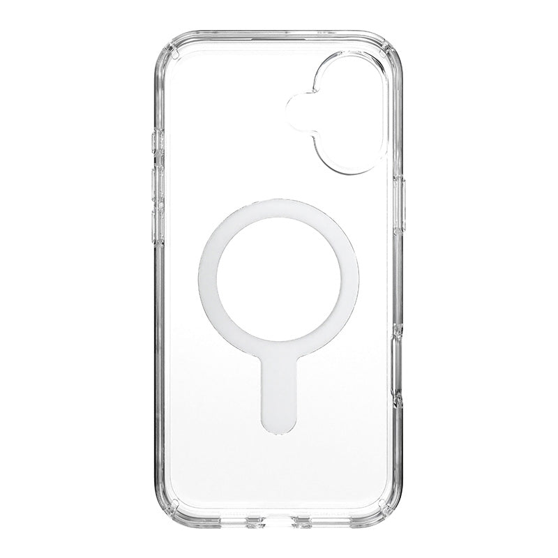 Speck Presidio Perfect-Clear ClickLock &amp; MagSafe - Hoesje voor iPhone 16 Plus (Transparant / Chromen afwerking / Serene Silver)