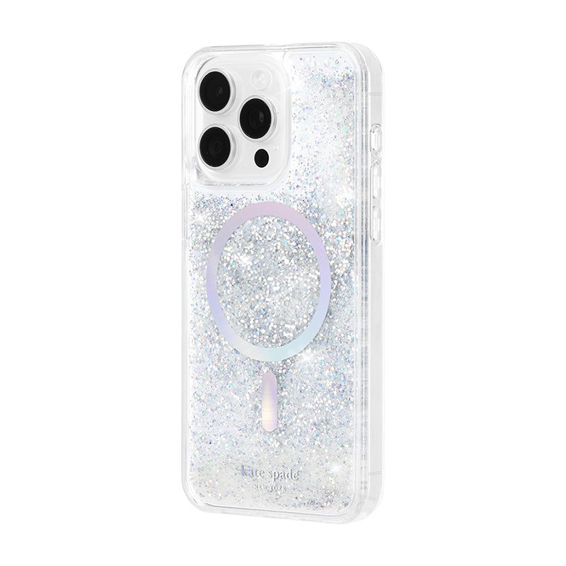 Kate Spade New York Liquid Glitter MagSafe - iPhone 15 Pro hoesje (opaal iriserend)