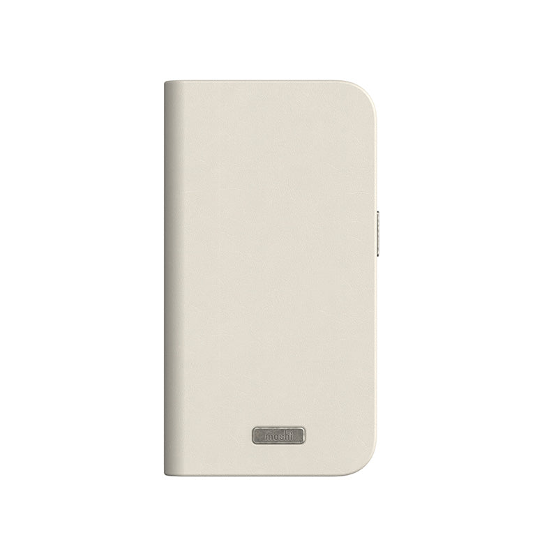 Moshi Overture MagSafe - Leather 3-in-1 case with flap for iPhone 15 Pro (Eggnog White)