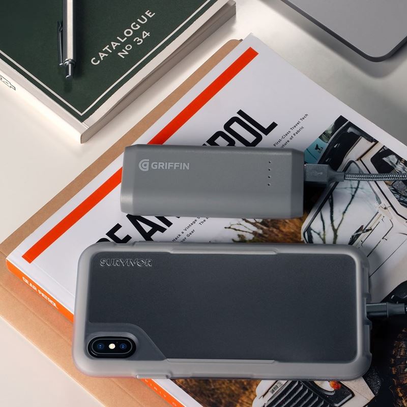 Griffin Survivor Endurance - Case for iPhone Xs Max (Clear/Gray)