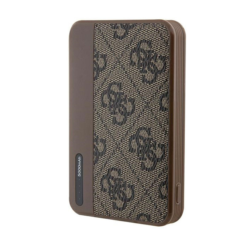 Guess 4G Leder-Metall-Logo - Powerbank 5000 mAh 15W (braun)