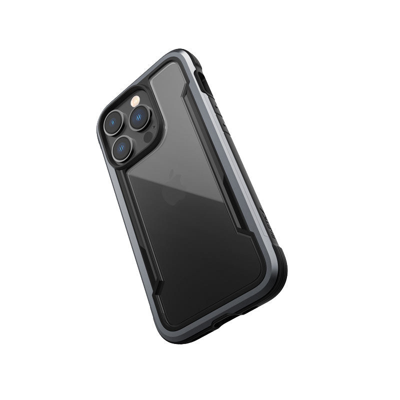 X-Doria Raptic Shield – Aluminiumgehäuse für iPhone 14 Pro (sturzgetestet aus 3 m Höhe) (schwarz)