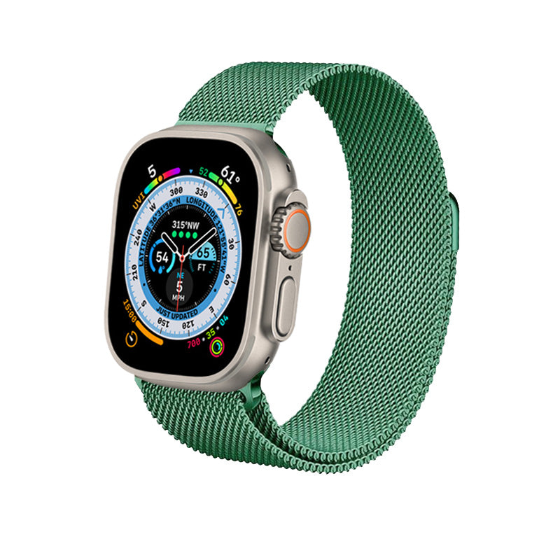 Crong Milano Steel voor Apple Watch 42/44/45 mm (smaragdgroen)