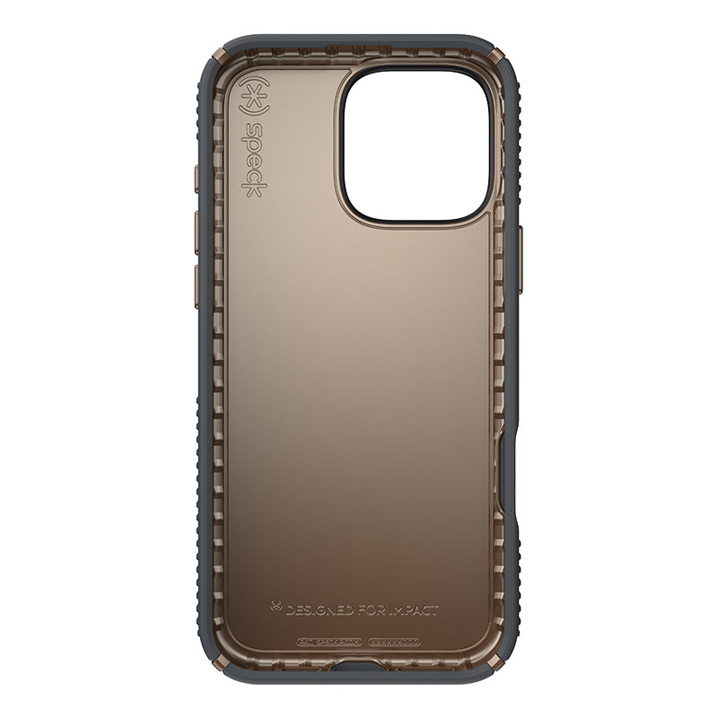 Speck Presidio2 Grip - Hoesje voor iPhone 16 Pro Max (Antracietgrijs / Koel brons / Wit)