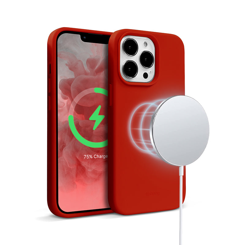 Crong Color Cover Magnetic Case for iPhone 13 Pro Max (Red)