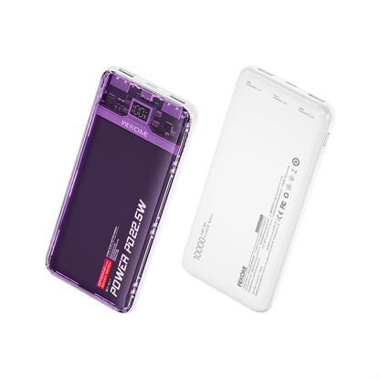 WEKOME WP-353 Vanguard-Serie – Powerbank 10000 mAh PD 20 W + QC 22,5 W (Lila / Transparent)