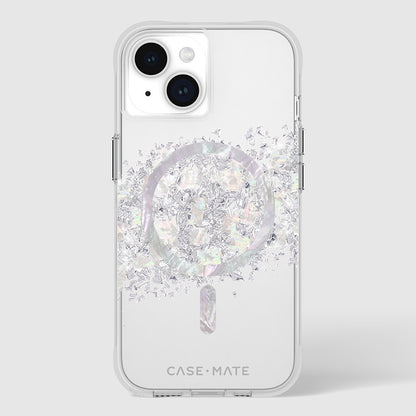 Case-Mate Karat MagSafe - Hülle für iPhone 15 / iPhone 14 / iPhone 13 verziert mit Perlmutt (A Touch of Pearl)