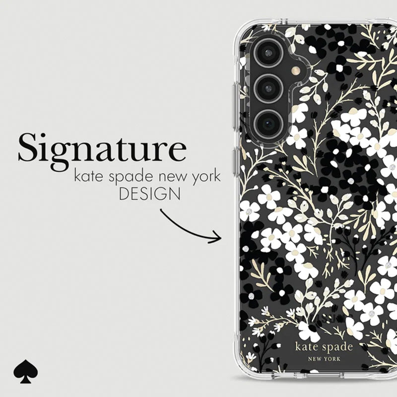 Kate Spade New York Multi Floral - Samsung Galaxy S23 FE 5G hoesje (zwart en wit)