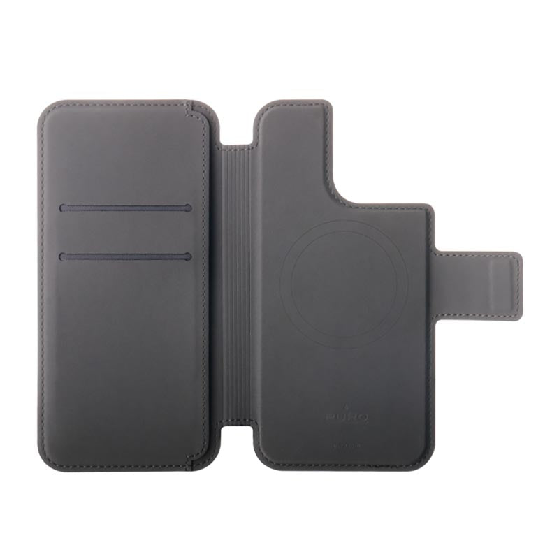 PURO Folio MagSafe Case - Hülle 2in1 für iPhone 14 Pro / 13 Pro (Schwarz)