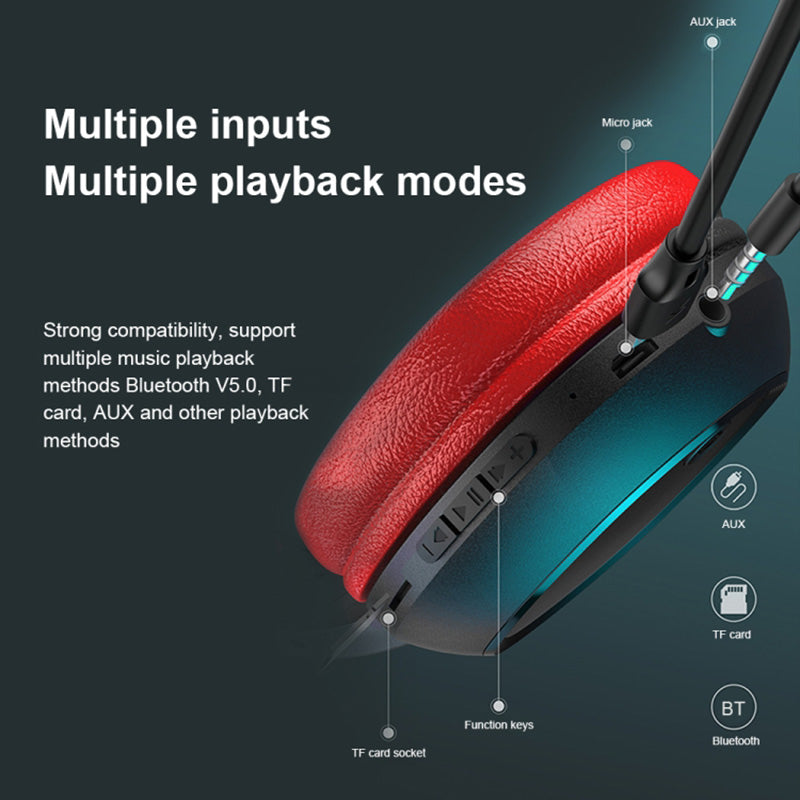 WEKOME M8 - Draadloze Over-Ear Bluetooth V5.0 Hoofdtelefoon (Zwart)