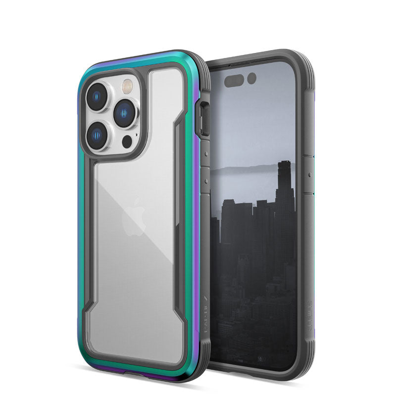 X-Doria Raptic Shield - Aluminum Case for iPhone 14 Pro (Drop-Tested 3m) (Iridescent)