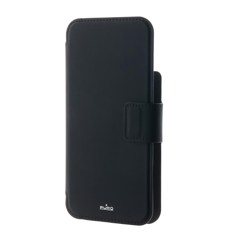 PURO Folio MagSafe Case - Hülle 2in1 für iPhone 15 Plus / 14 Plus / 12 Pro Max (Schwarz)