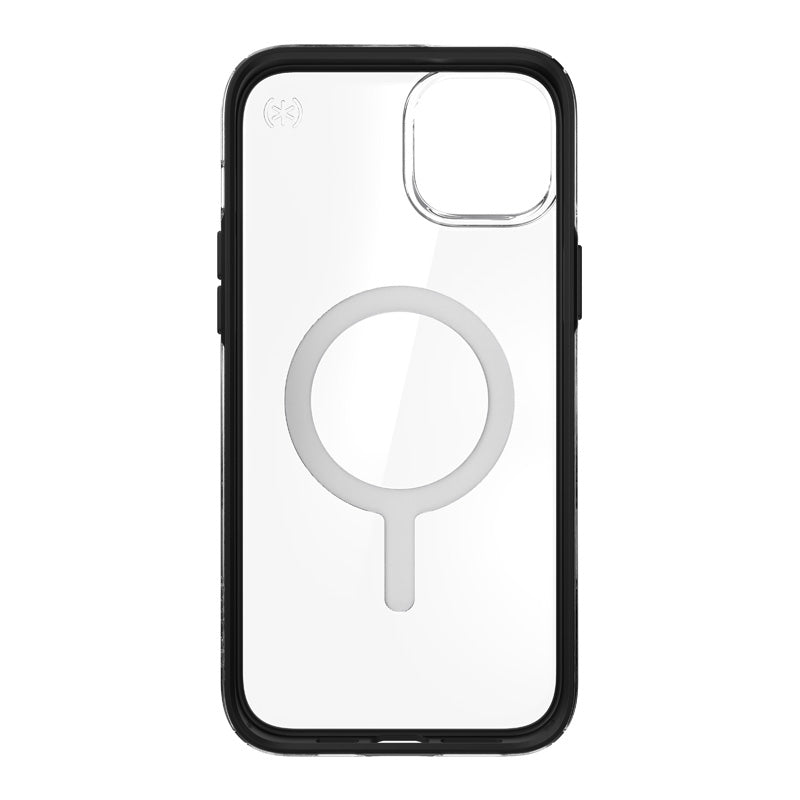 Speck Presidio Perfect-Clear with Impact Geometry + MagSafe - Case for iPhone 15 Plus / 14 Plus with MICROBAN coating (Clear / Black)