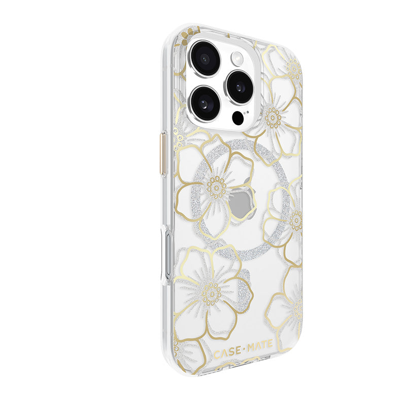 Case-Mate Floral Gems MagSafe - Hoesje voor iPhone 16 Pro (Goud)