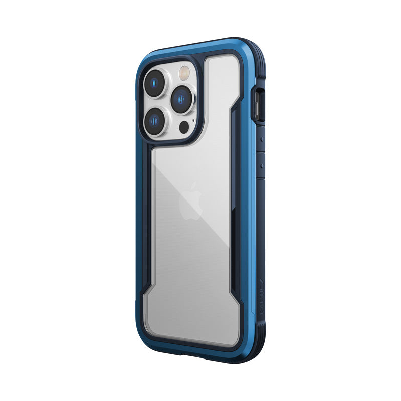 X-Doria Raptic Shield - aluminium hoesje voor iPhone 14 Pro (valtest 3m) (marineblauw)