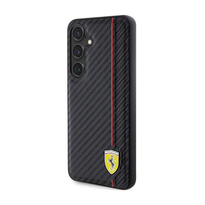 Ferrari Carbon Printed Line - Hülle für Samsung Galaxy S24 (schwarz)