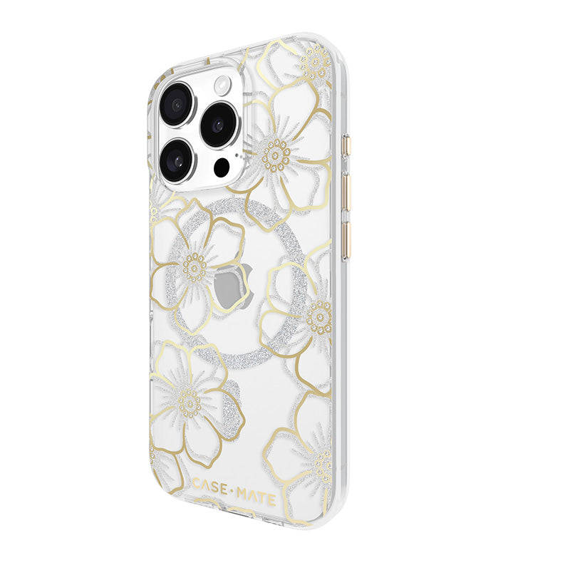 Case-Mate Floral Gems MagSafe - Hoesje voor iPhone 16 Pro (Goud)