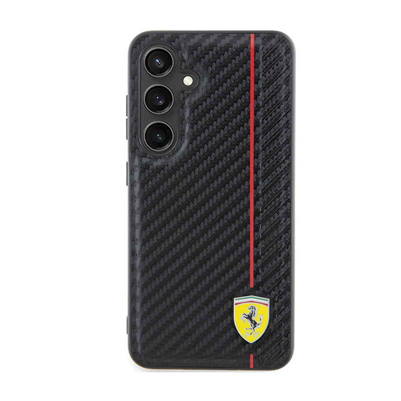 Ferrari Carbon Printed Line - Hülle für Samsung Galaxy S24 (schwarz)