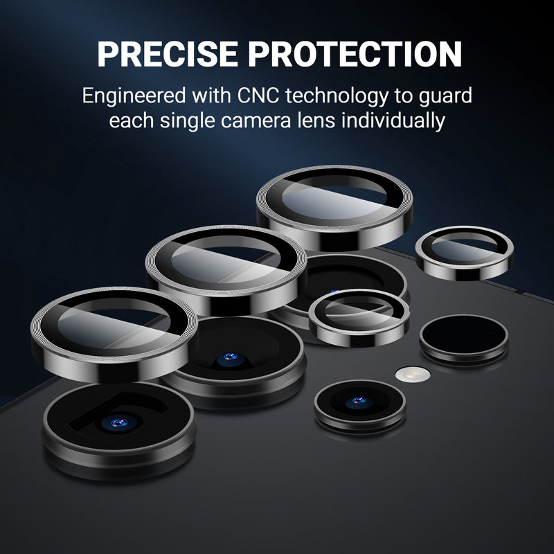 Crong Lensring - Gehard glas voor de cameralens Samsung Galaxy S24 Ultra (zwart)