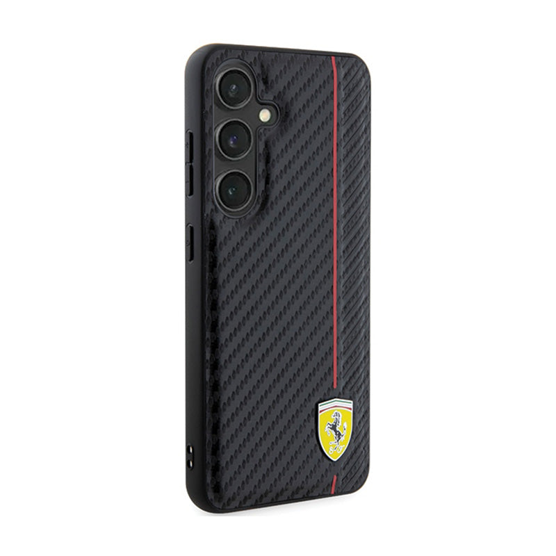 Ferrari Carbon Printed Line - Hülle für Samsung Galaxy S24 (schwarz)