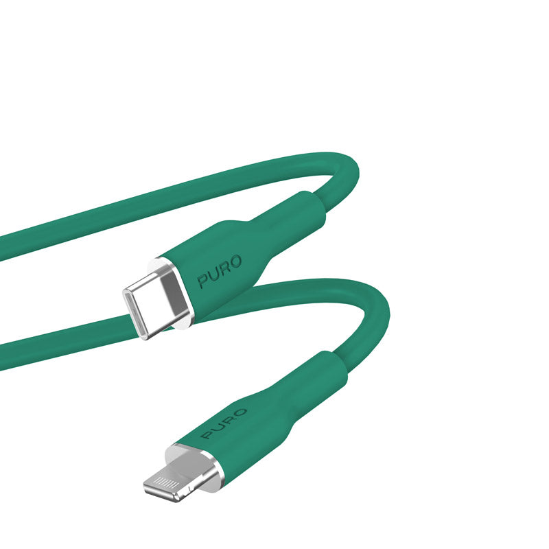 PURO ICON Soft-Kabel – USB-C auf Lightning MFi 1,5 m (Jade)