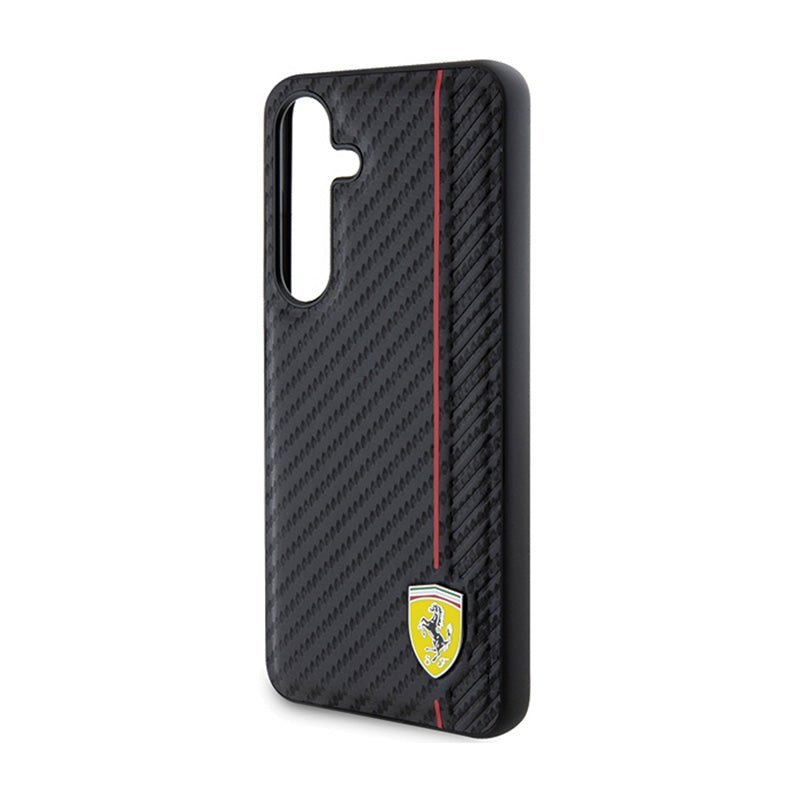 Ferrari Carbon Printed Line - Hülle für Samsung Galaxy S24 (schwarz)