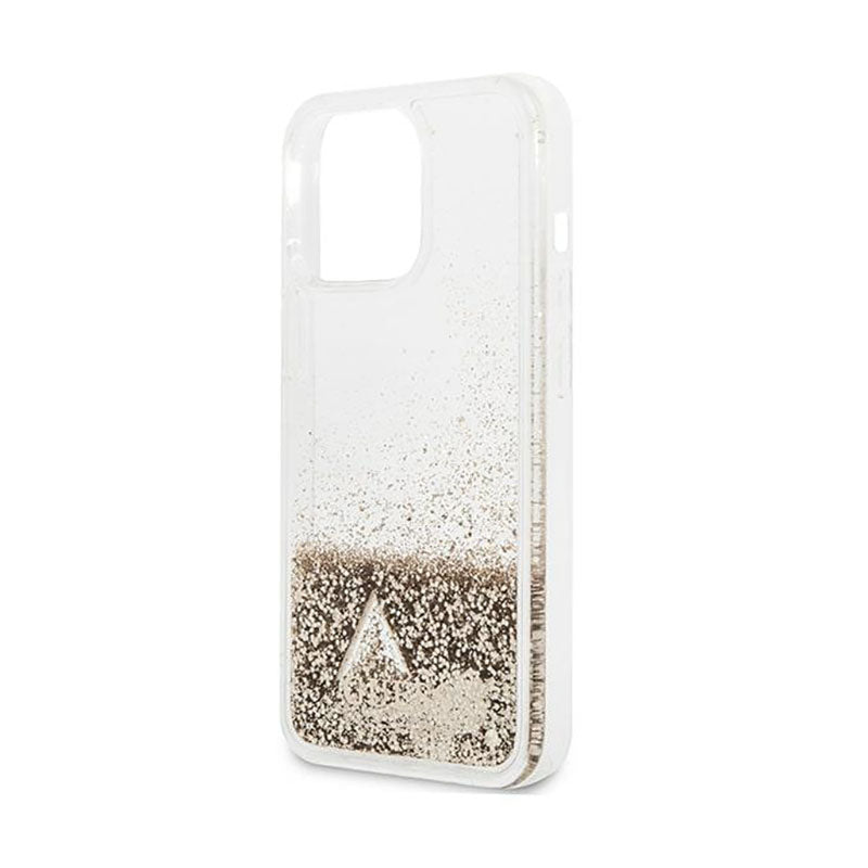 Guess Liquid Glitter Charms - hoesje voor iPhone 14 Pro (goud)