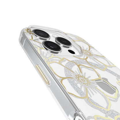 Case-Mate Floral Gems MagSafe - Hülle für iPhone 16 Pro (Gold)