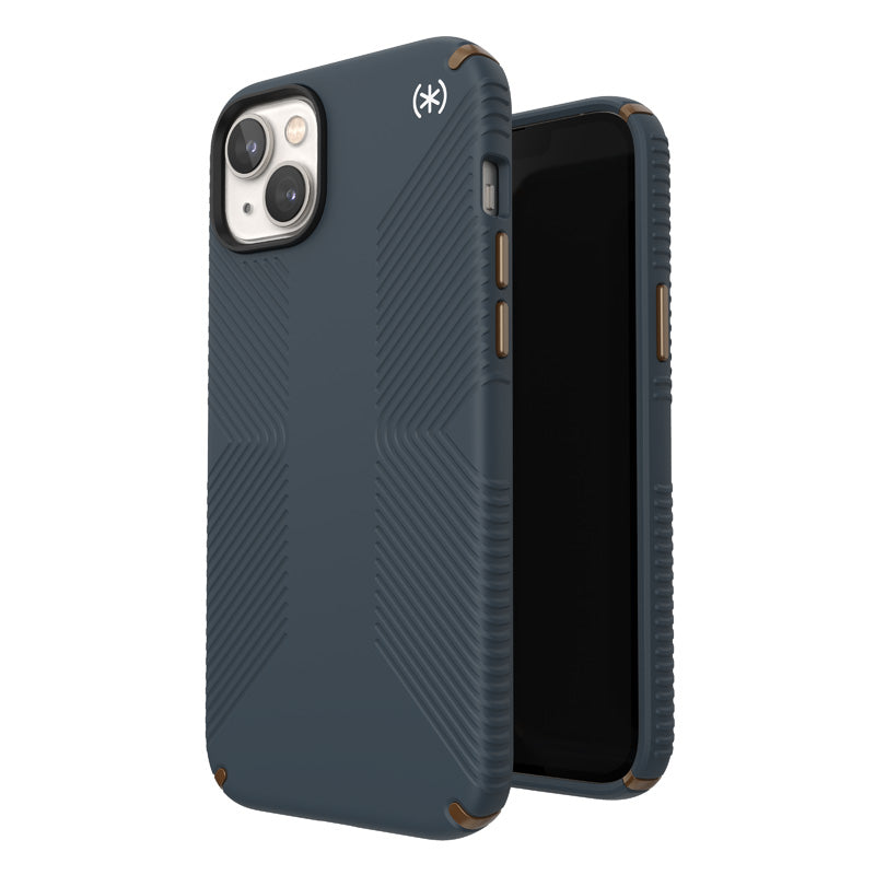 Presidio2 Grip - hoesje voor iPhone 15 Plus / 14 Plus met MICROBAN-coating (houtskool / koel brons / leisteen)