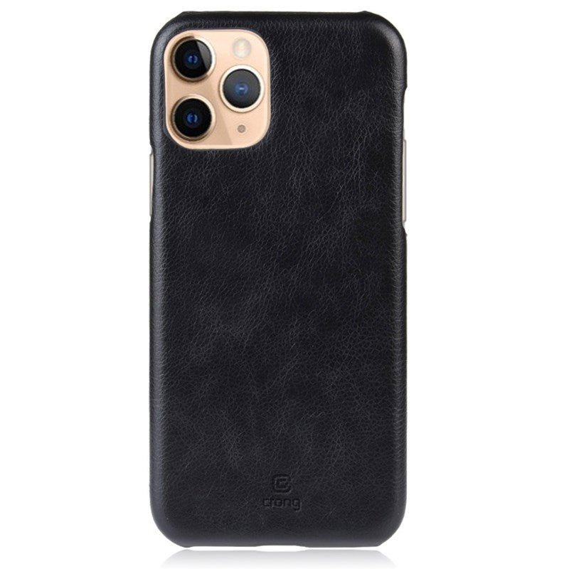 Crong Essential Cover – PU-Lederhülle für iPhone 11 Pro Max (schwarz)