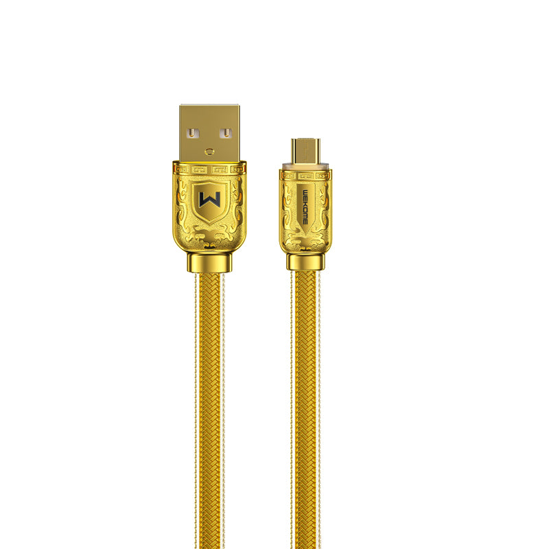 WEKOME WDC-161 Sakin-serie - USB-A naar Micro USB Snelladen 6A aansluitkabel 1 m (Goud)