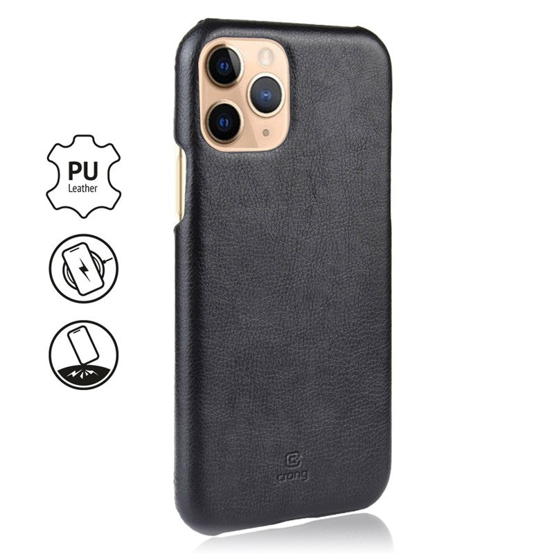 Crong Essential Cover – PU-Lederhülle für iPhone 11 Pro Max (schwarz)